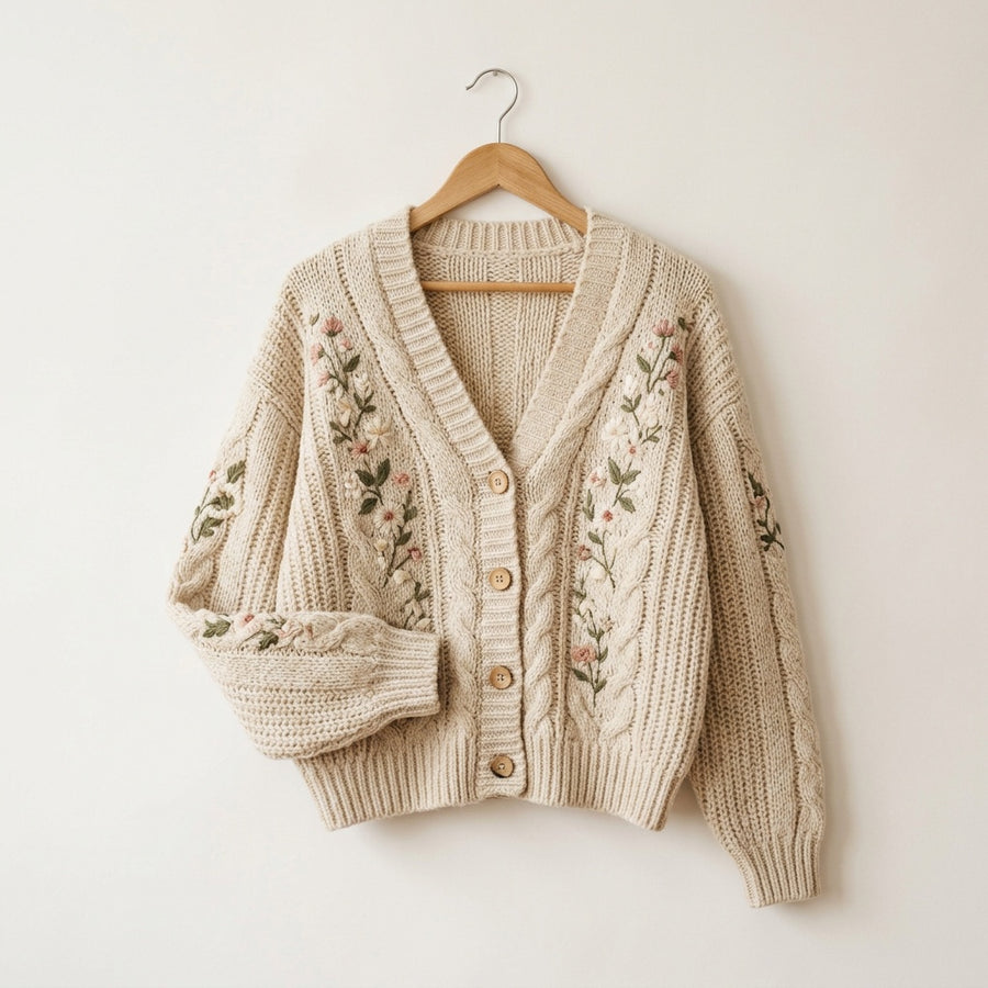 Esme | Chunky Knit Button-Front Cardigan