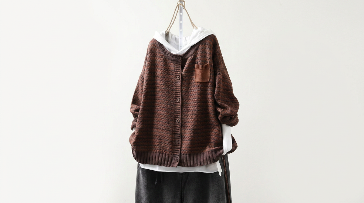 Wrenley | Women's Relaxed Fit Knit Button Cardigan