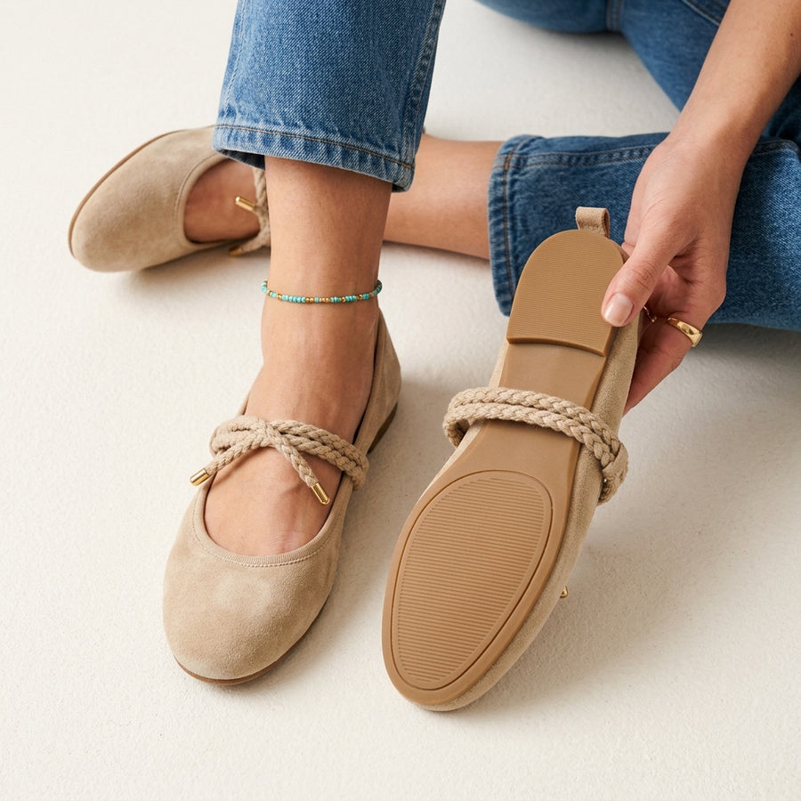 Donna | Woven Vegan Leather Ballerinas