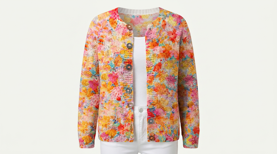 Corvina | Women's Floral Print Open Front Cardigan
