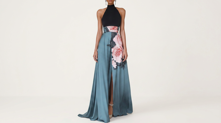 Janelle | Fall Wedding Guest A -Line Maxi Dress